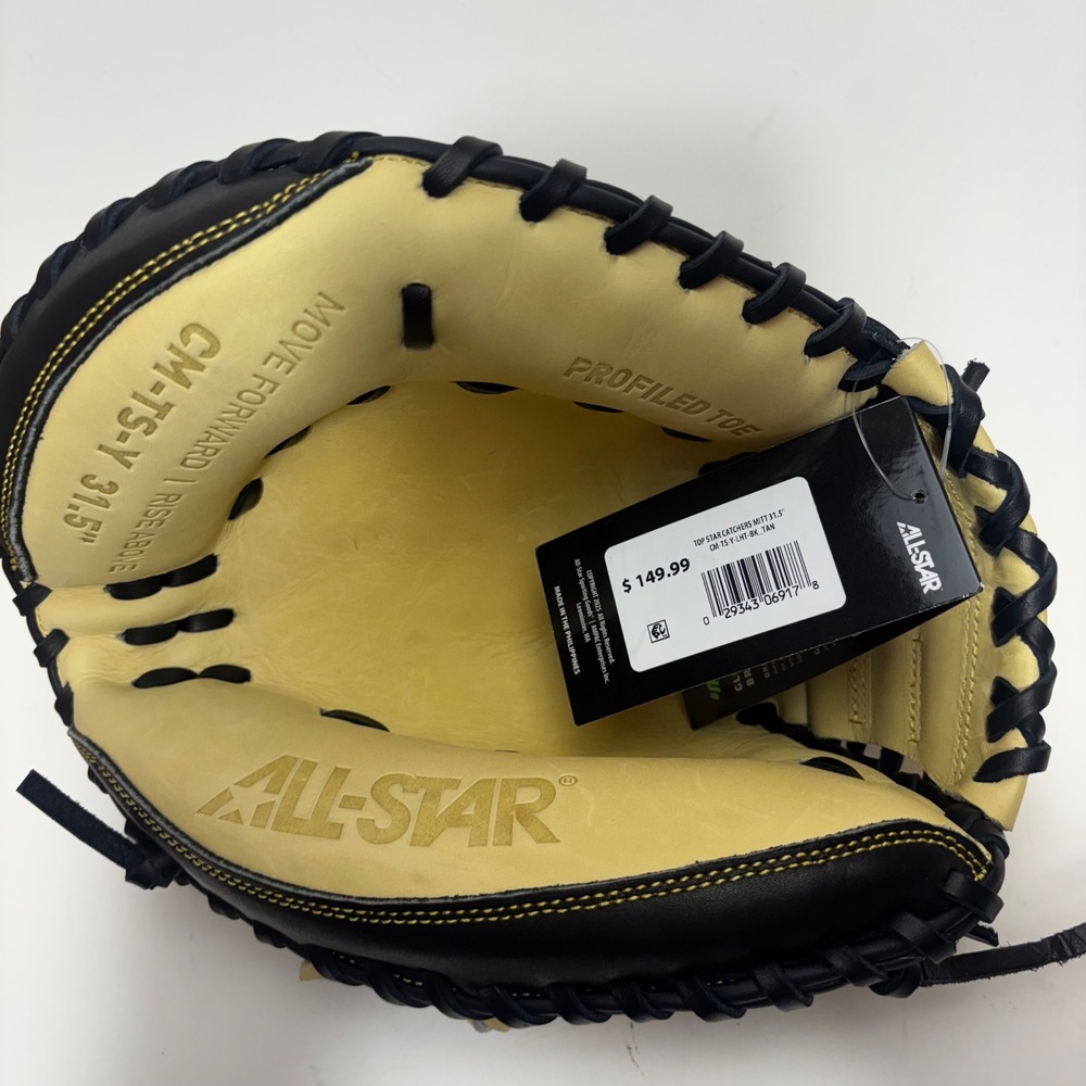 NEW All-Star Top Star 31.5 Inch Youth Baseball Catchers Mitt CM-TS-Y Black Tan